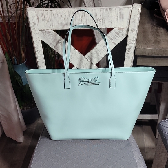 Kate Spade Large Margareta Sawyer Street Tote Baby Blue - Picture 1 of 11